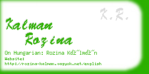 kalman rozina business card